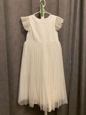Jacadi White Sparkle Tulle Formal Dress for Girls